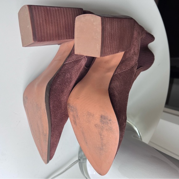 Steve Madden Tackle block heel knit taupe suede boots size 7.5 - Picture 5 of 9